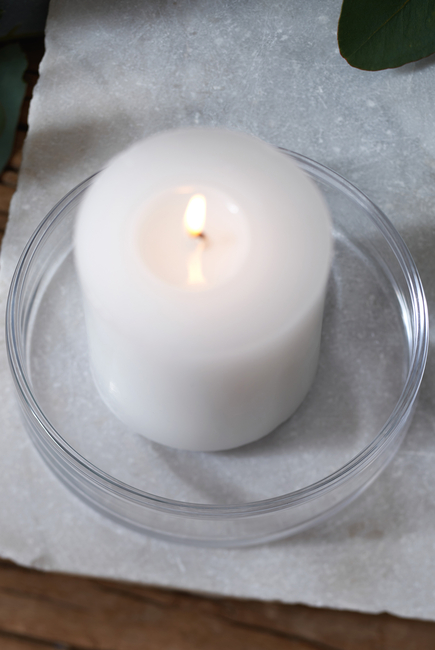 Small Glass Candle Plate